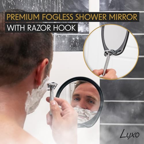 Fogless Shower Mirror with Suction Cup for Shaving - Luxo