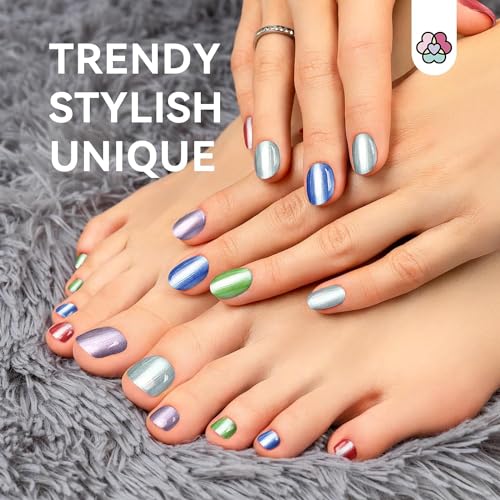 SAVILAND Fingernail Polish Set Quick Dry: 18 Color Pearl Nail Polish Set and Metallic Regular Nail Polish Kit with Base-Top Polish for Toe Nail DIY Home