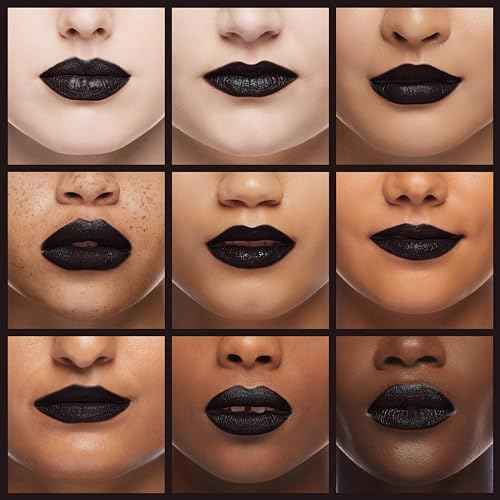 Oulac Halloween Black Lipstick for Women, Black with Raspberry Shimmer, High-Impact Lipcolor with Moisturizing Creamy Formula, Vegan & Cruelty-Free, Midnight Mirage (21)