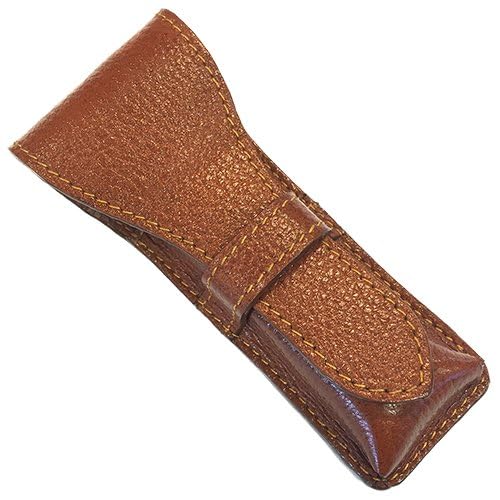 Parker Genuine Leather Travel Case for Safety Razor ? Stylish Protective Storage Pouch for DE Razors (For Standard & Long Handle Lengths)