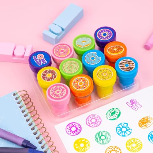 36 Piece Donut Party Favors Set - Tattoos & Stamps