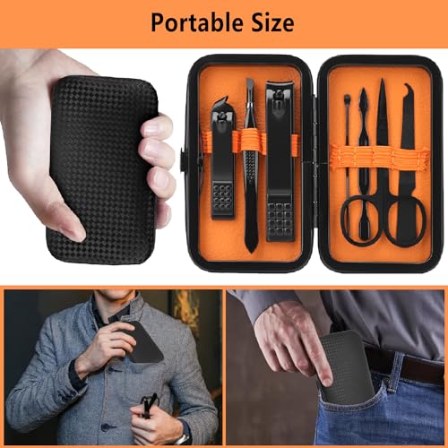 Travel Manicure Set for Men and Women - Nail Clipper Kit with 7 Tools