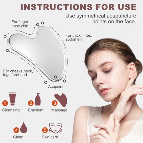 Stainless Steel Gua Sha Facial Tool for Skin Tightening and Relaxation