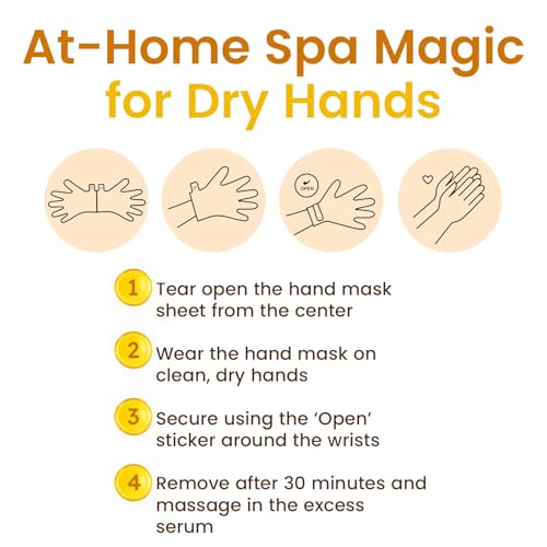 BLOOMORA Repairing Hand Mask Gloves for Dry Hands - Shea Butter (6 Pairs)