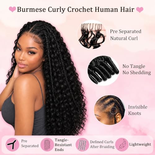 Miracle Knots Crochet Human Hair, 100g Burmese Curly Hair