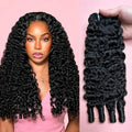 Xiaosa Burmese Curly Human Hair Bundles Natural Black 26 Inch Virgin Hair