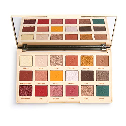 Makeup Revolution X Roxxsaurus Ride or Die Eyeshadow Palette, Matte & Shimmers, 18 Shades, Cruelty-Free, 0.43 Oz