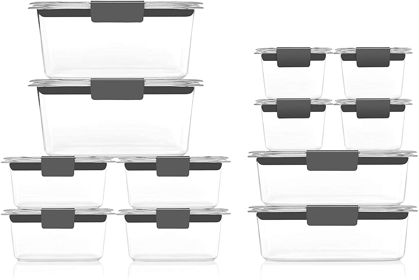 Rubbermaid Brilliance BPA-Free Airtight Food Storage Containers, 24-Piece Set, Easy for Meal Prep, Lunch & Leftovers