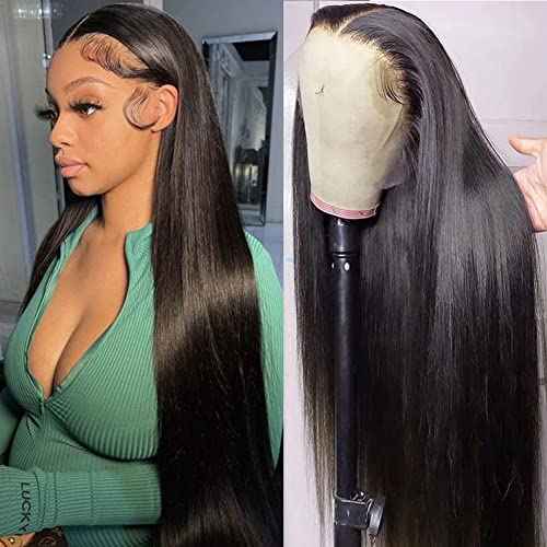 mengkai 24 Inch Lace Front Wigs Human Hair Pre Plucked HD Lace Front Wigs Human Hair Straight 13x4 HD Lace Frontal Human Wigs Natural Hairline Glueless Wigs for Women