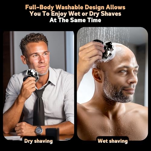 Electric Razor for Men,Head Shavers for Bald Men,9D Floating with Magnetic Razors,5-in-1 Head Shaver,Wet & Dry Electric Razor for Home & Travel