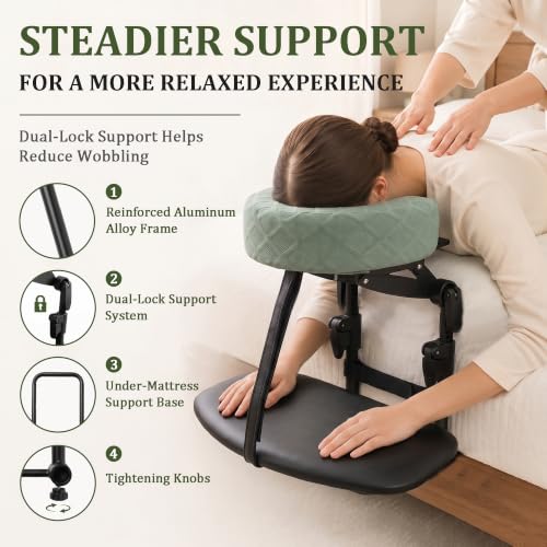 Massage Headrest for Bed with Adjustable Height & Armrest