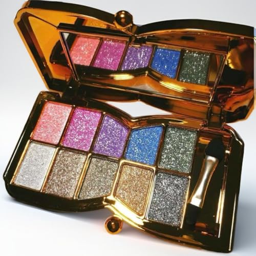 Glitter Eyeshadow Palette 10 Colors Shimmer Waterproof