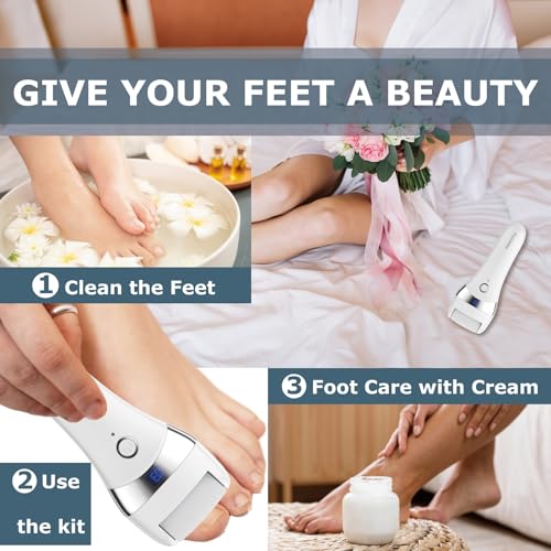 Electric Foot Callus Remover with 3 Heads & 3 Speeds