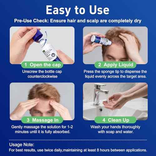 blue 5% minoxidil hair growth Serum for women & men with biotin - with sponge applicator for thinning hair & receding hairline 8-month supply-6pcs Packs 2.71 fl oz per bottle