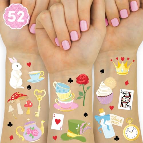 Tea Party Temporary Tattoos - 52 Gold Foil Designs