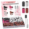 200 Pcs Nail Drill Bits Sanding Bands Set - Grits 80, 150, 180, 240
