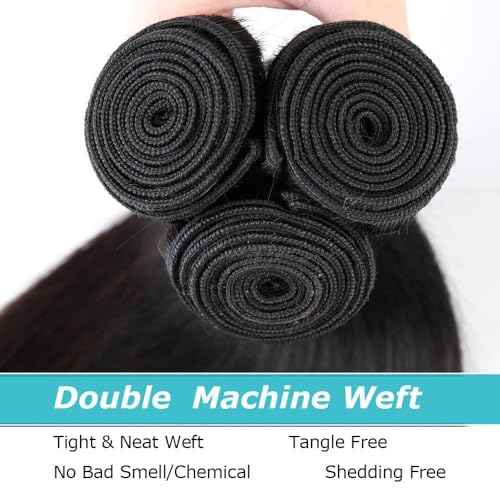 Straight Hair Bundles 13A Brazilian Virgin Human Hair Bundles Straight 28Inch 100% Unprocessed Virgin Hair Human Hair Bundles