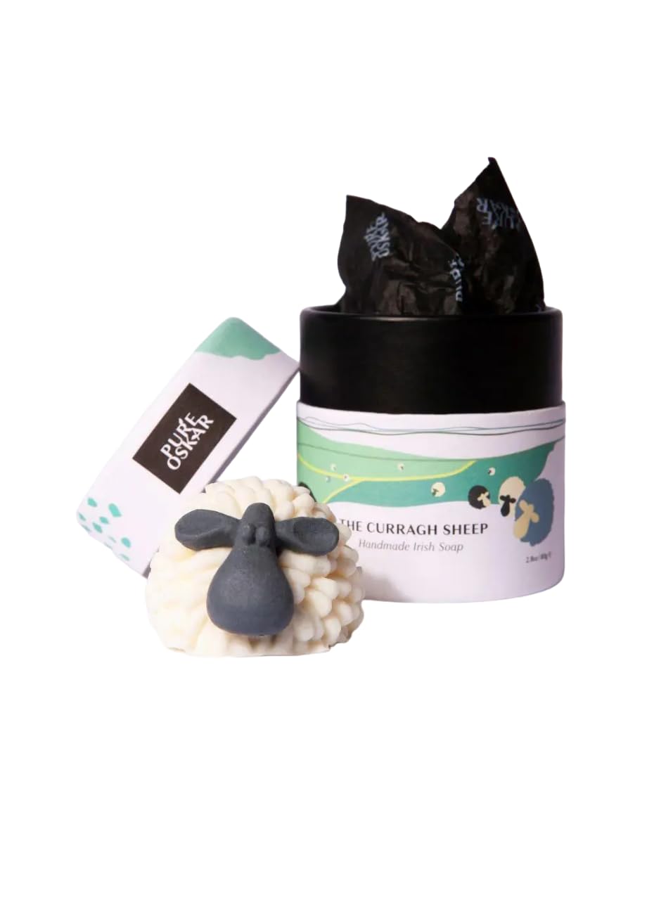 Pure Oskar Curragh Sheep Handmade Irish Soap Natural Moisturizing Ingredients Cute Quirky Fun Irish Gift, Made in Ireland, Gift-boxed