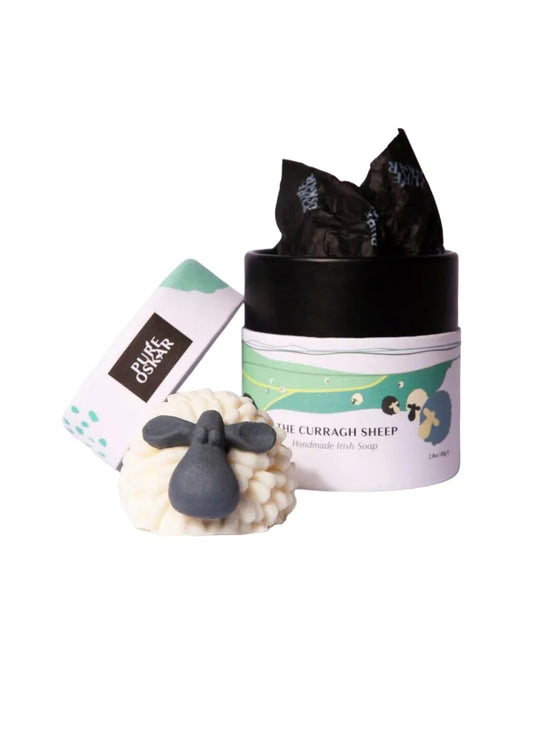 Pure Oskar Curragh Sheep Handmade Irish Soap Natural Moisturizing Ingredients Cute Quirky Fun Irish Gift, Made in Ireland, Gift-boxed