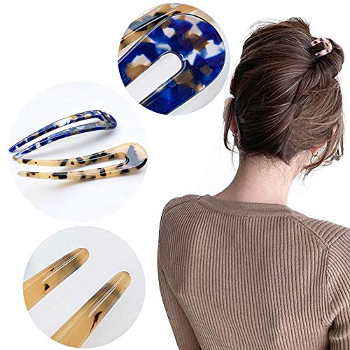Tortoise Shell Hair Forks U Shape Updo Pins 4.3" 3 Pack