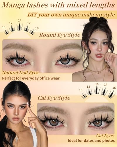 Manga Lash Clusters with Bottom Lashes - 126pcs DIY Extensions