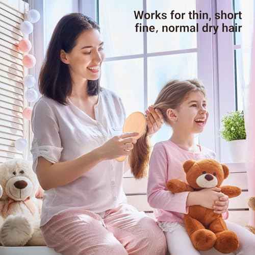 URTHEONE 100% Pure Boar Bristle Hair Brush - Mini Travel Size Wooden Brush for Shine, Frizz Control & Scalp Massage, Natural Pocket Hairbrush for Women Men Kids, Portable for Purse Car Office