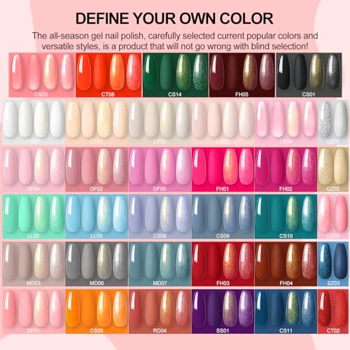 COSCELIA 53Pcs Gel Nail Polish Kit with UV Light & Electric Drill - 35 Colors