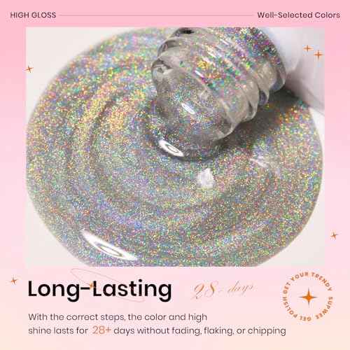 Cat Eye Gel Nail Polish Set With Magnetic, 5 Colors Translucent Nude Pink White Jelly Gel, Universal Rainbow Cat Eye, Glitter Holographic for Home DIY Manicure