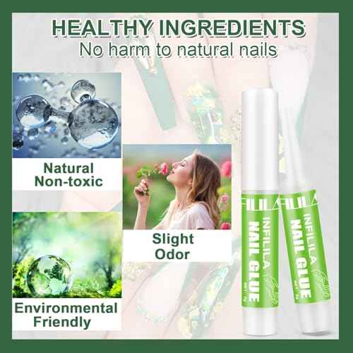 NXJ INFILILA Nail Glue for Press on Nails, Super Strong Nail Tips Glue for Acrylic Broken Fake Nails, Long Lasting Professional Fast Drying Tech Supplies Adhesive 12PCS 0.07OZ/PCS