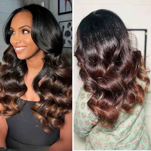 2x6 HD Lace Closure Body Wave T1B/2/30 Chestnut Brown Ombre 2x6 Transparent Lace Closure 3 Tone Ombre Medium Auburn Colored 100% Virgin Human Hair 150% Density 16 Inch