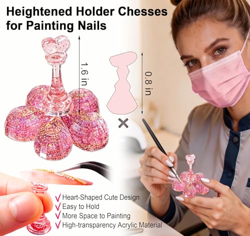 Magnetic Acrylic Nail Stand for Press Ons - Reusable Practice Holder with Jelly Tape