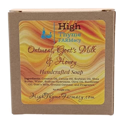 Oatmeal, Goat's Milk & Honey Handmade Soap - Exfoliating Goat Milk Soap - Dry Skin Remedy Goats Milk Soap - Lye Soap with Colloidal Oatmeal - Soothing Oatmeal Soap