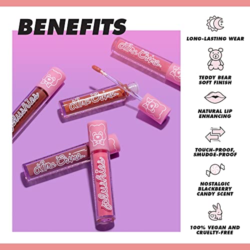 Lime Crime Plushies Soft Matte Lipstick, Blackberry (Sheer Blackberry) - Blackberry Candy Scent - Plush, Long Lasting & High Comfort for All-Day Wear - Talc-Free & Paraben-Free