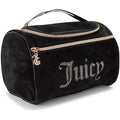 Juicy Couture Black Makeup Bag Cosmetics Organizer Travel Essentials Hanging Duffel Velour Rhinestones