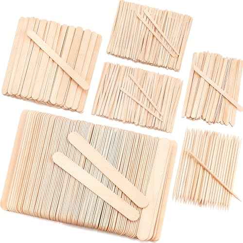 6 Style 500 Pcs Wax Sticks Assorted Wax Applicator Sticks For Body Legs Face With Small Medium Large Sizes Wood Popsicle Sticks For Waxing Or Craft Sticks