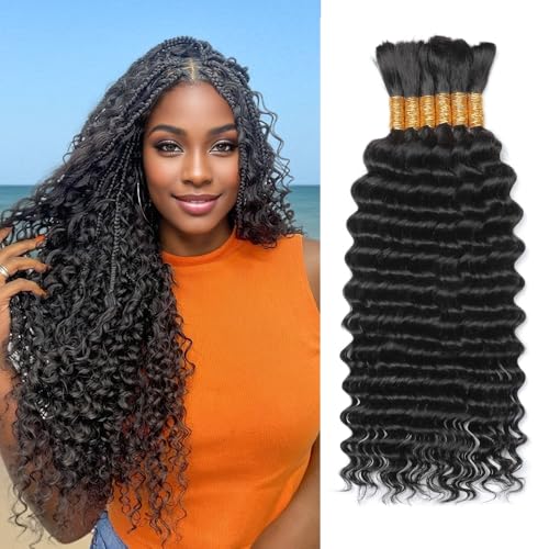 Boho Braiding Hair 150g 6 Bundles 20 Inch Deep Wave Human Hair