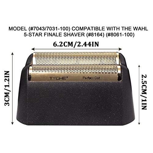 Replacement Foil Professional 5 Star Series Finale Shaver Shaper Super Close and Cutter Bar Assembly Compatible with Wahl Shaver Foil Model 7043-100,7031-100 Replacement Heads(4 Pack Gold)
