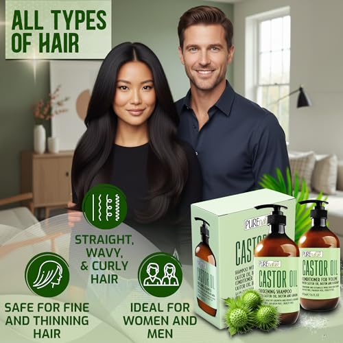 Castor Oil Shampoo & Conditioner Set - Sulfate Free, Volumizing