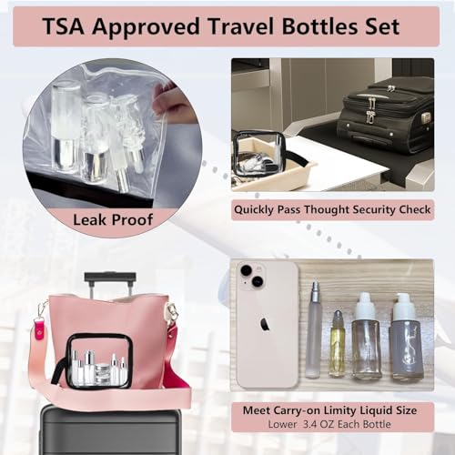 18-Pack TSA Approved Glass Travel Bottles Set with Pump Spray