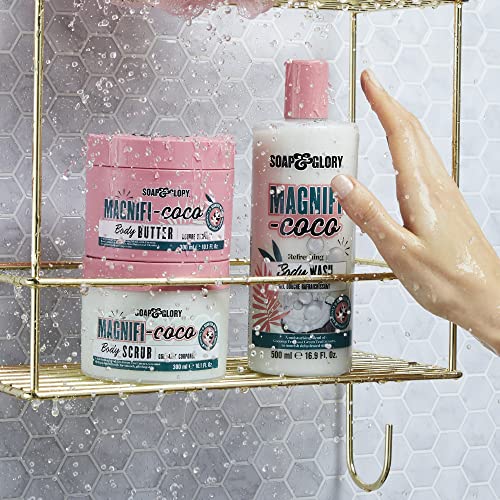 Soap & Glory Magnifi-Coco Clean-A-Colada Coconut Hydrating Shower Gel - Moisturizing Body Wash for Dehydrated Skin - Formulated with Green Tea Extract & Coconut Fruit (500ml)