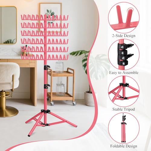 144 Peg Braiding Hair Rack Stand, Height Adjustable