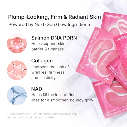 Medicube Pink Jelly Eye Mask PDRN Hydrogel Patches 6 Pairs