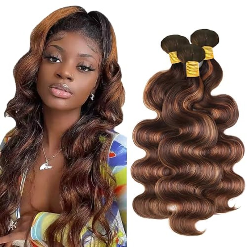 Ombre Body Wave Hair Bundles 20-24 Inch Virgin Hair 3 Pack