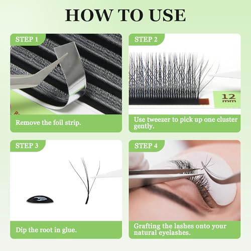 W Lashes 3D Eyelash Extensions Premade Fans 0.07D C/D Curl 8-12mm
