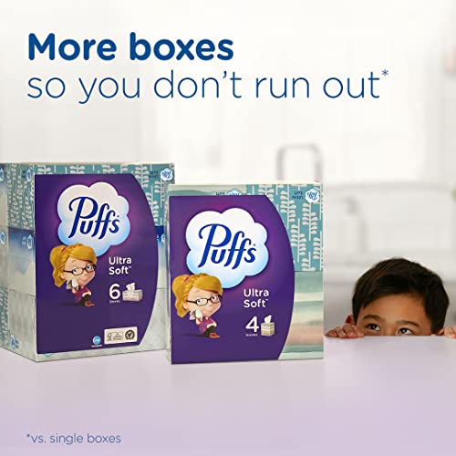 Puffs Ultra Soft Facial Tissues, 1 Family Size Box, 124 Facial Tissues Per Box