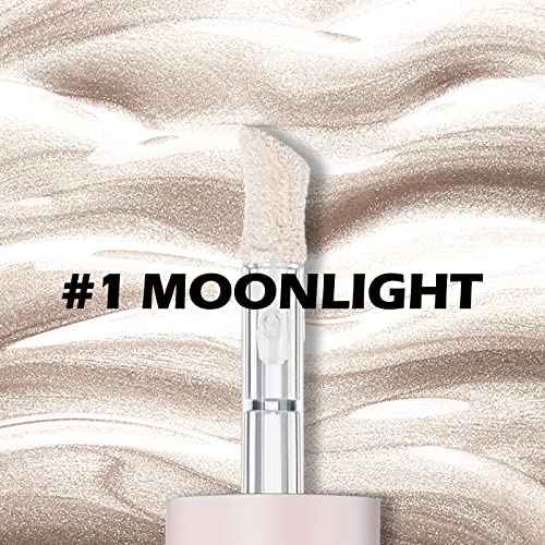 Erinde Liquid Highlighter, Face Bronzer Stick, Natural Glossy Finish, Lightweight Blendable Silky Smooth Cream Illuminator, Cruelty-Free, 01# Moonlight