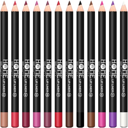 12Pcs Waterproof Matte Lip & Eyeliner Pencil Set - Long Lasting, Multi-Use