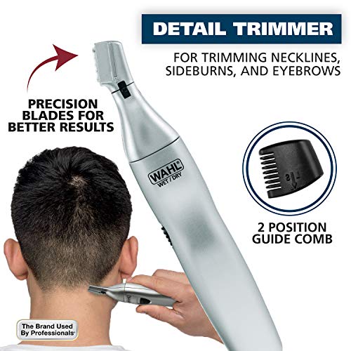Wahl Battery Nose & Ear Hair Trimmer with 3 Heads