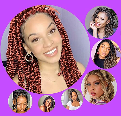 Long Passion Twist Hair 24 Inch Water Wave Crochet Hair for Black Women Passion Twist Crochet Hair for Butterfly Locs 2 Pack Curly Crochet Passion Twist Braiding Hair Extensions 1B Natural Black