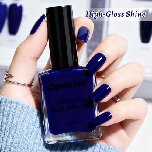 OpenLive Nail Polish 18ml Blue Large Volume Quick Dry Dark